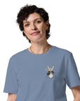 The Drummer Monkey Organic Cotton Embroidered T-Shirt