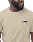 Shark Gone Swimming In The Wild Organic Cotton Embroidered T-Shirt