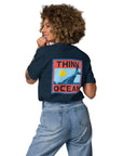 Think Ocean Whale Pixel Art Organic Cotton T-Shirt