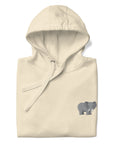 Think Ocean Elephant Aspirations Cotton Blend Embroidered Hoodie