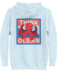 Think Ocean Octopus Pixel Art Cotton Blend Hoodie