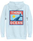 Think Ocean Whale Pixel Art Cotton Blend Hoodie