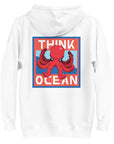 Think Ocean Octopus Pixel Art Cotton Blend Hoodie