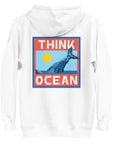 Think Ocean Whale Pixel Art Cotton Blend Hoodie