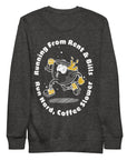 GUSTATORY Coffee Over Bills Cotton Blend Embroidered Sweatshirt