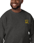 GUSTATORY Coffee Over Bills Cotton Blend Embroidered Sweatshirt