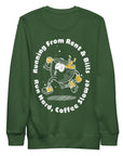 GUSTATORY Coffee Over Bills Cotton Blend Embroidered Sweatshirt