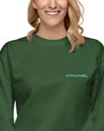GUSTATORY Have A Good Day Cotton Blend Embroidered Sweatshirt