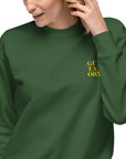 GUSTATORY Coffee Over Bills Cotton Blend Embroidered Sweatshirt