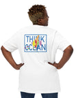 Think Ocean Fish Fluorescence Cotton Embroidered T-Shirt