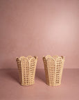 Atlántico Iraca Scallop Vase, Natural - Set of 2