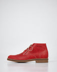 Red Leather Ankle Boots for Men