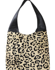 Ivory Leopard Print Leather Shoulder Hobo Bag Brix Bailey Ethical Sustainable Leather Brand