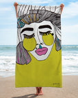 Yellow Artistic Bath Towel for a Splash of Style