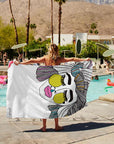 White Artistic Bath Towel