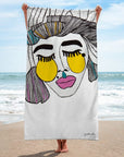 White Artistic Bath Towel