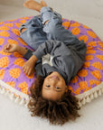 MINICAMP Large Kids Floor Cushion in Vibrant Tulip Pattern