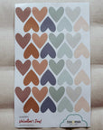 Heart Wall Stickers in Cappuccino and Blue