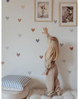 Heart Wall Stickers in Cappuccino and Blue