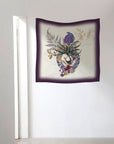 Purple and cream "Akkadian Silk" square Silk scarf
