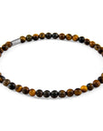 Walter Silver and Stone SKINNY Bracelet - Brown Tigers Eye and Green Jade