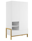 Two Door Wardrobe with Smart Storage and Oak Legs