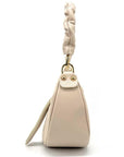 Warm Stone Pebbled Baguette Leather Shoulder Bag - Brix + Bailey