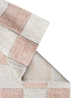 Washable Cotton Rug in Rose Checkerboard 120 x 160 cm