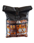 Waterproof Rolltop Backpack - Orange Pattern