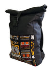 Waterproof Rolltop Backpack in Stylish Yellow Pattern