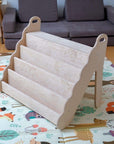 Wave Design Wooden Bookshelf / Large Size-4
