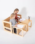 Montessori Weaning Table and Chair Set with Two Chairs