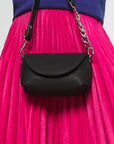 Handmade Black Leather Shoulder Bag
