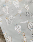 Anti-Roll Wedge Baby Changing Mat - Blue Hot Air Balloons Print