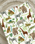 Anti-Roll Wedge Changing Mat - Safari Animals Print