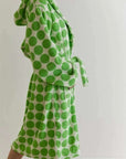Whimsical Polka Dot Hooded Bath Robe - 100% Organic Long-stapled Cotton-0
