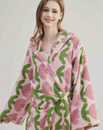 Whimsical Tulip Hooded Bath Robe - 100% Organic Long-stapled Cotton-0