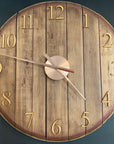 Whiskey Barrel Clock Oak Finish Made to Order