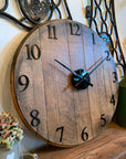 Whiskey Barrel Clock Oak Finish Made to Order