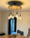 Whiskey Barrel Wooden Chandelier Cluster Pendant Light