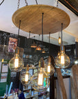 Whiskey Barrel Wooden Chandelier Cluster Pendant Light