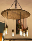 Whiskey Barrel Wooden Chandelier Cluster Pendant Light