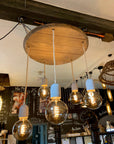 Whiskey Barrel Wooden Chandelier Cluster Pendant Light