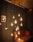 Whiskey Cascade Chandelier 15 lamp holders