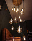 Whiskey Cascade Chandelier 15 lamp holders