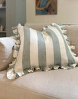 Whitby Stripe Cushion - Green