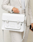 Handmade Leather Satchel - White