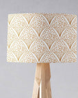 White Drum Lampshade, Gold Contemporary Design Shade for Table, Floor or Ceiling Pendant Light