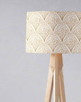 White Drum Lampshade, Gold Contemporary Design Shade for Table, Floor or Ceiling Pendant Light