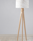 White Drum Lampshade, Rose Gold Line Design Shade for Table, Floor or Ceiling Pendant Light